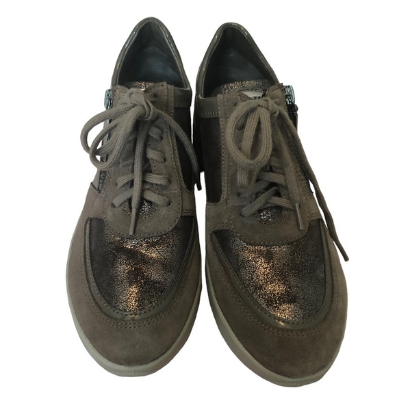 Stonefly Brown‎ Glitter Suede Patent Leather Mid Top Sneaker. Size 7. - Picture 8 of 16
